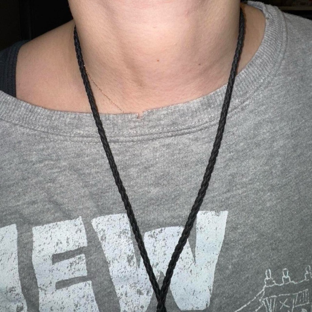 Black rope necklace with lobster clasp Whimsigoth grunge - Picture 3 of 5